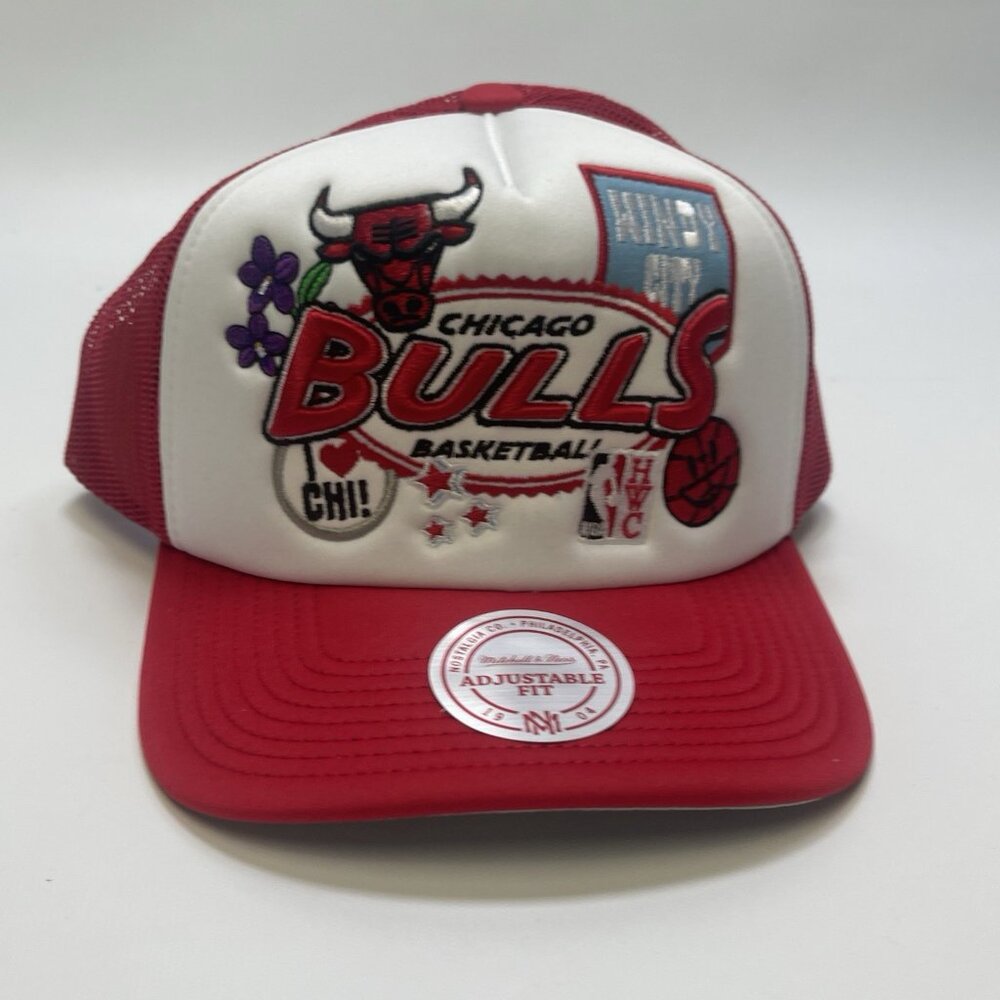 Chicago Bulls Mitchell & Ness Patch Trucker Hat Windy City Adjustable Snapback - Picture 3 of 8